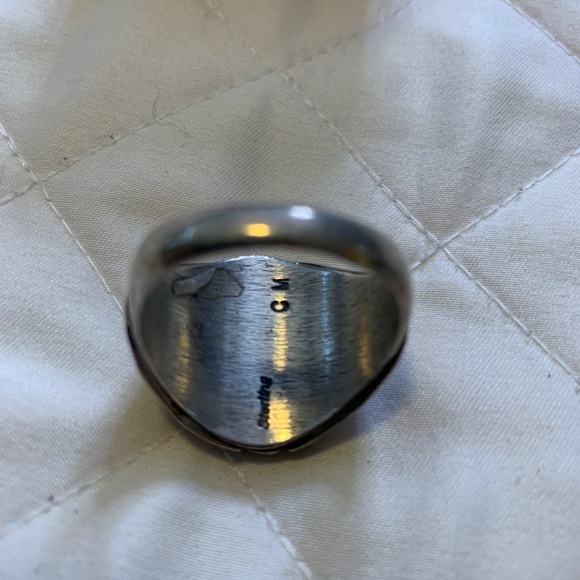 Red Coral & Silver Navajo Style Men's Size 12 Ring - Picture 3 of 6